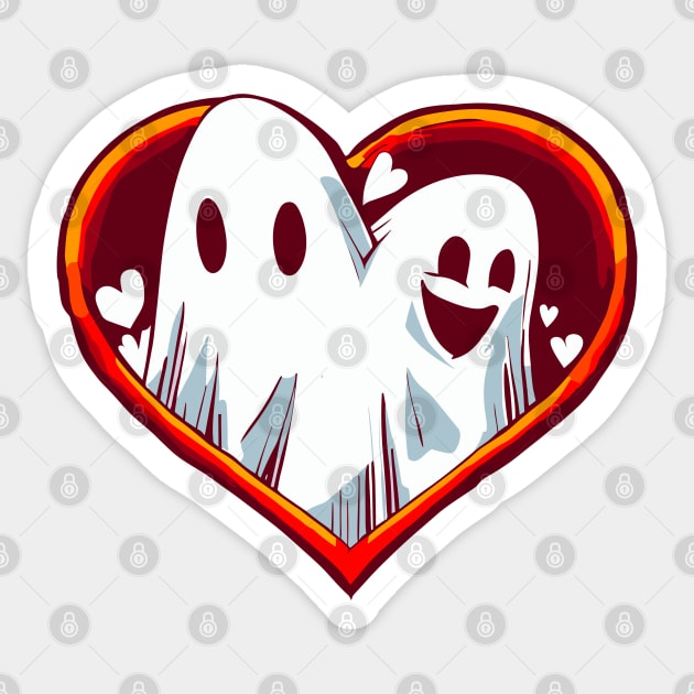 Two ghosts love Sticker by TomFrontierArt